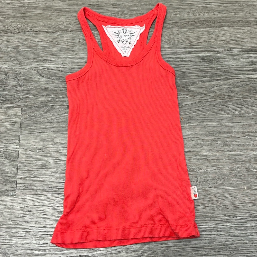 T2Love Girls Coral Ribbed Layering Tank - size 4